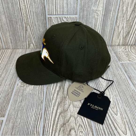 Filson Ducks Unlimited Logger Cap Green Olive DU Hunting Outdoors Hiking - Picture 6 of 8